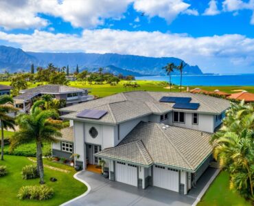Beautiful estate home in the heart of Princeville with views of Bali Hai & Hanalei Bay