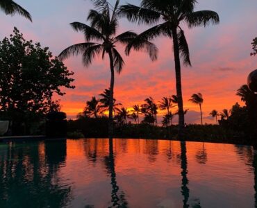 Sunset over the pool!