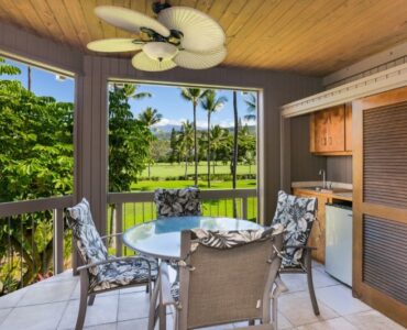 Kanaloa at Kona #803, mauka lanai overlooking the golf course.