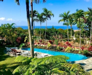 Lovely ocean views from this Hawaiian Oasis! The trees have recently been trimmed and views opened back up!