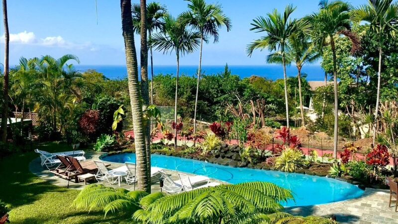 Lovely ocean views from this Hawaiian Oasis! The trees have recently been trimmed and views opened back up!